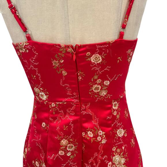 I.am.gia Kiko Dress Mini Sleeveless Floral Satin Jacquard Red Size Small‎ - Picture 5 of 11
